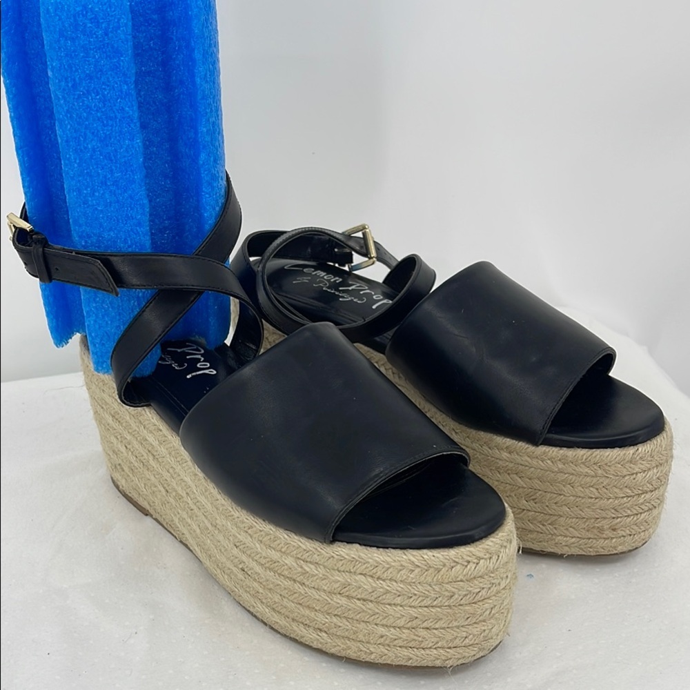 LEMON DROP SIZE 8 Women's Black Platform Sandals